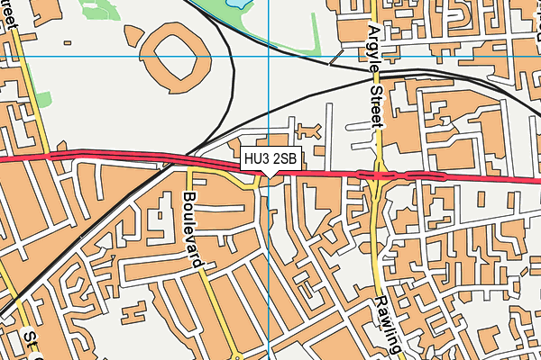 HU3 2SB map - OS VectorMap District (Ordnance Survey)