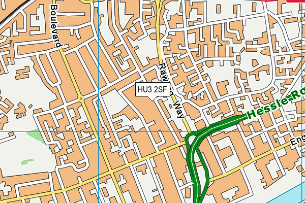 HU3 2SF map - OS VectorMap District (Ordnance Survey)