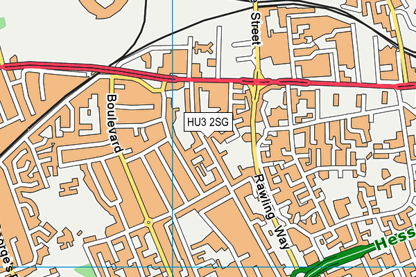HU3 2SG map - OS VectorMap District (Ordnance Survey)