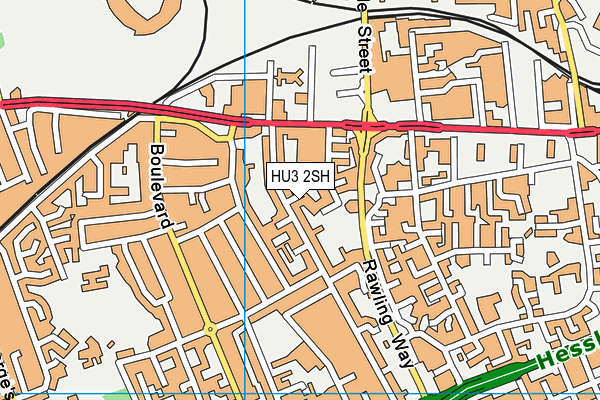 HU3 2SH map - OS VectorMap District (Ordnance Survey)