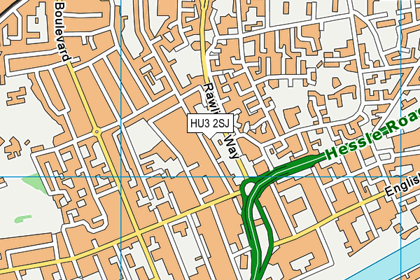 HU3 2SJ map - OS VectorMap District (Ordnance Survey)