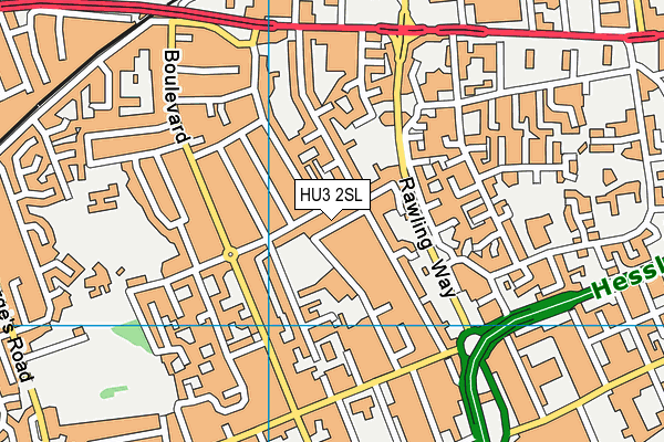 HU3 2SL map - OS VectorMap District (Ordnance Survey)