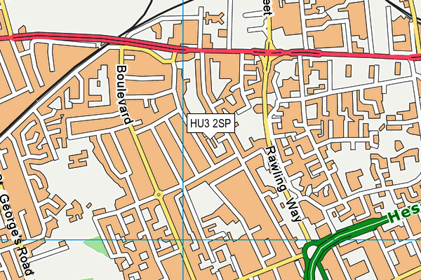 HU3 2SP map - OS VectorMap District (Ordnance Survey)