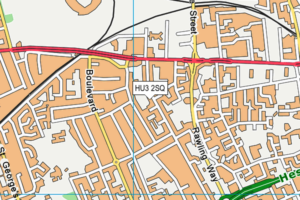 HU3 2SQ map - OS VectorMap District (Ordnance Survey)
