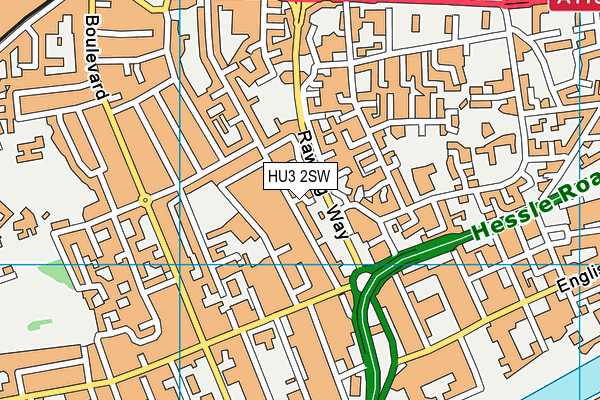 HU3 2SW map - OS VectorMap District (Ordnance Survey)
