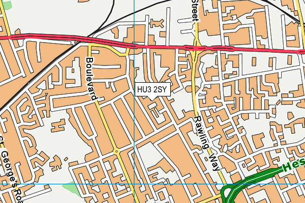 HU3 2SY map - OS VectorMap District (Ordnance Survey)