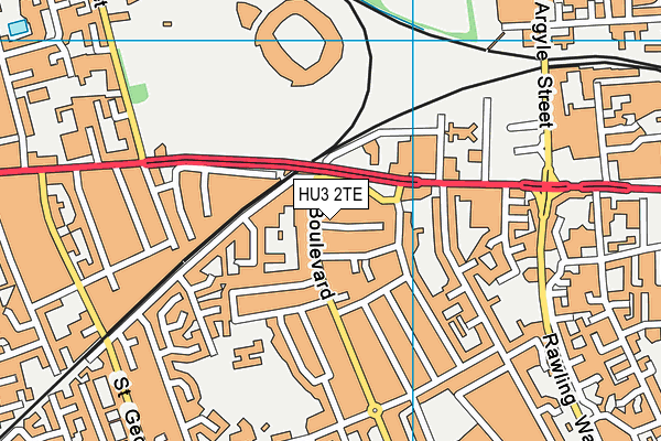 HU3 2TE map - OS VectorMap District (Ordnance Survey)