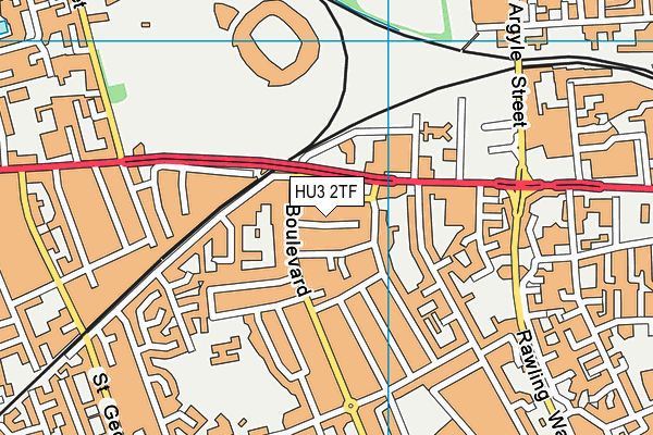 HU3 2TF map - OS VectorMap District (Ordnance Survey)