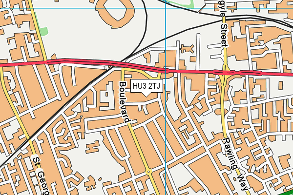 HU3 2TJ map - OS VectorMap District (Ordnance Survey)
