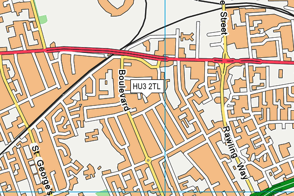 HU3 2TL map - OS VectorMap District (Ordnance Survey)