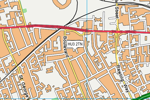HU3 2TN map - OS VectorMap District (Ordnance Survey)