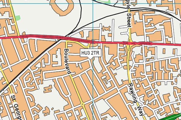 HU3 2TR map - OS VectorMap District (Ordnance Survey)