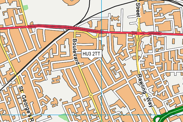 HU3 2TT map - OS VectorMap District (Ordnance Survey)