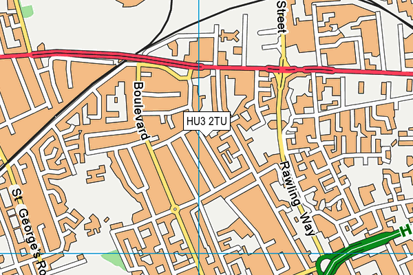 HU3 2TU map - OS VectorMap District (Ordnance Survey)