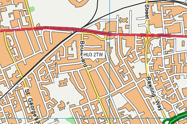 HU3 2TW map - OS VectorMap District (Ordnance Survey)