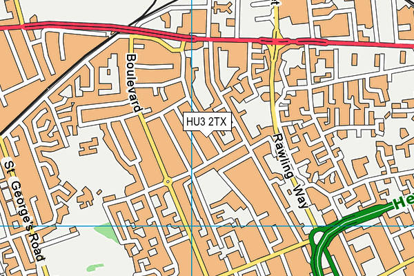 HU3 2TX map - OS VectorMap District (Ordnance Survey)