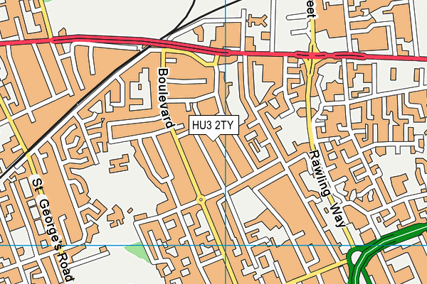 HU3 2TY map - OS VectorMap District (Ordnance Survey)