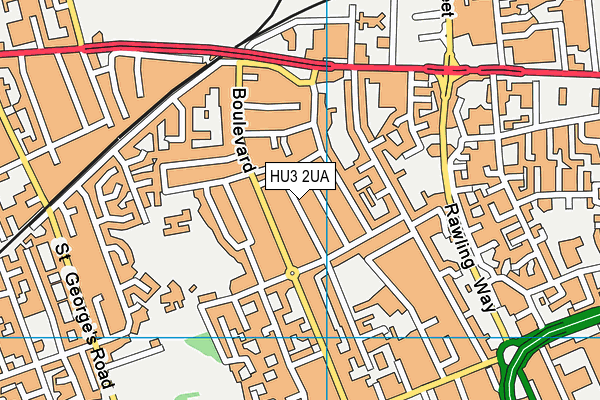 HU3 2UA map - OS VectorMap District (Ordnance Survey)