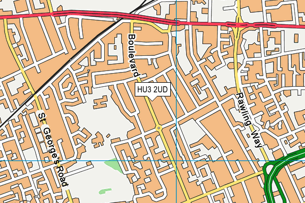 HU3 2UD map - OS VectorMap District (Ordnance Survey)