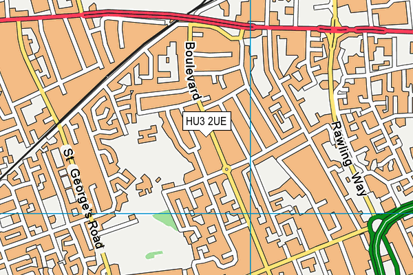 HU3 2UE map - OS VectorMap District (Ordnance Survey)