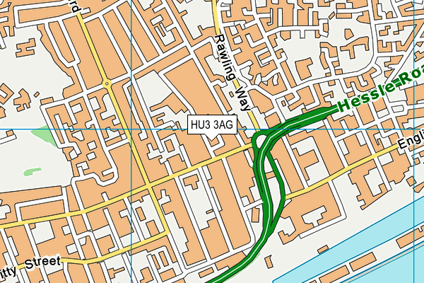 HU3 3AG map - OS VectorMap District (Ordnance Survey)