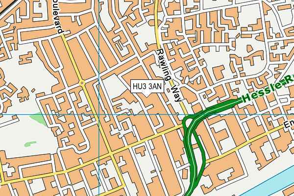 HU3 3AN map - OS VectorMap District (Ordnance Survey)