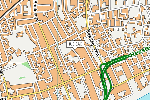 HU3 3AQ map - OS VectorMap District (Ordnance Survey)