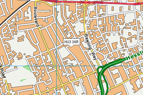 HU3 3AR map - OS VectorMap District (Ordnance Survey)