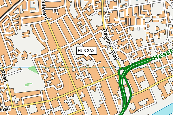 HU3 3AX map - OS VectorMap District (Ordnance Survey)