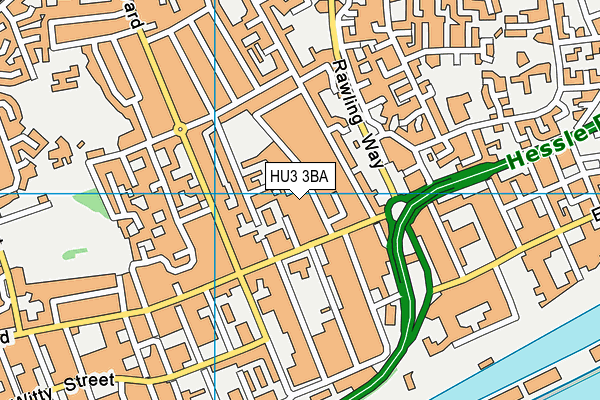 HU3 3BA map - OS VectorMap District (Ordnance Survey)