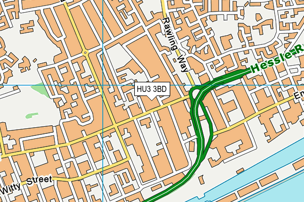 HU3 3BD map - OS VectorMap District (Ordnance Survey)