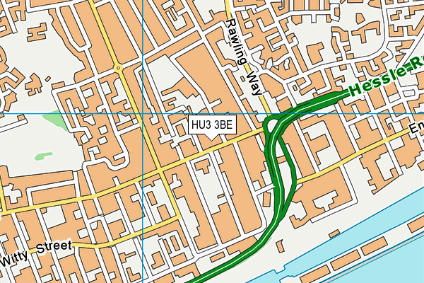 HU3 3BE map - OS VectorMap District (Ordnance Survey)