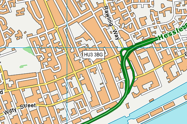 HU3 3BG map - OS VectorMap District (Ordnance Survey)