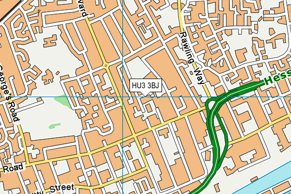 HU3 3BJ map - OS VectorMap District (Ordnance Survey)