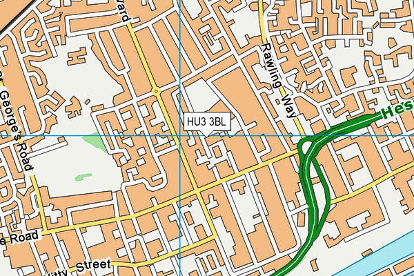 HU3 3BL map - OS VectorMap District (Ordnance Survey)