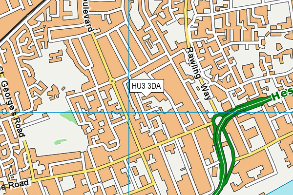 HU3 3DA map - OS VectorMap District (Ordnance Survey)