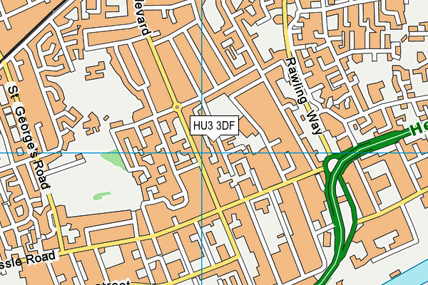 HU3 3DF map - OS VectorMap District (Ordnance Survey)