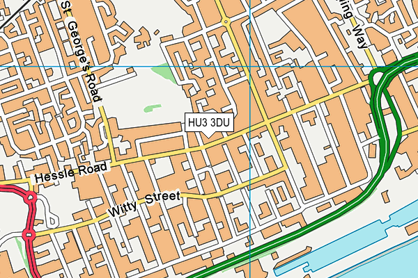 HU3 3DU map - OS VectorMap District (Ordnance Survey)