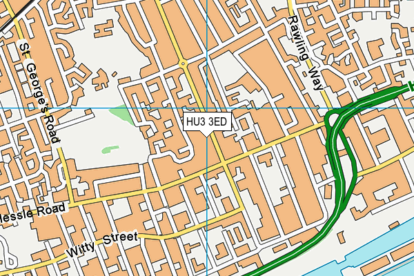 HU3 3ED map - OS VectorMap District (Ordnance Survey)