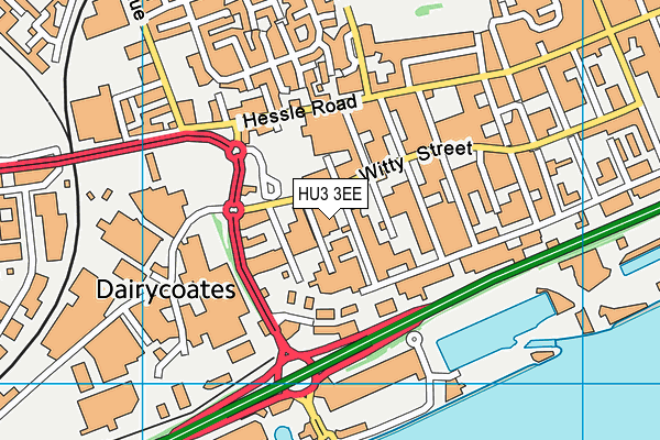 HU3 3EE map - OS VectorMap District (Ordnance Survey)