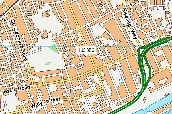 HU3 3EG map - OS VectorMap District (Ordnance Survey)