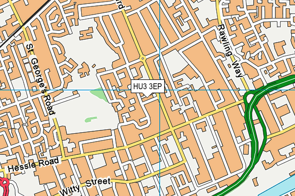 HU3 3EP map - OS VectorMap District (Ordnance Survey)