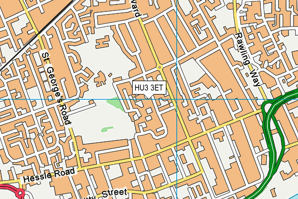 HU3 3ET map - OS VectorMap District (Ordnance Survey)