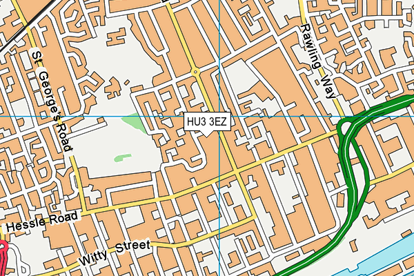 HU3 3EZ map - OS VectorMap District (Ordnance Survey)