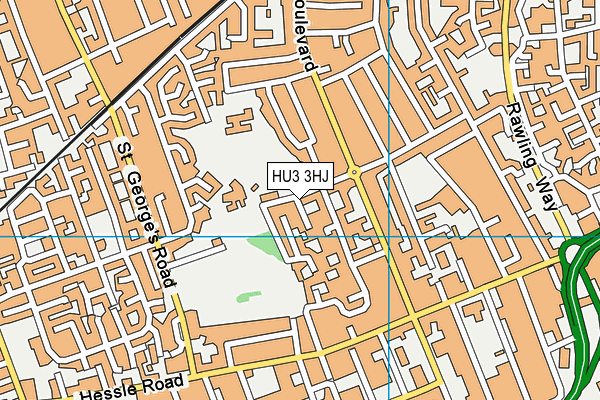 HU3 3HJ map - OS VectorMap District (Ordnance Survey)