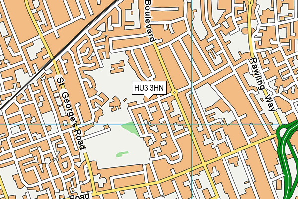 HU3 3HN map - OS VectorMap District (Ordnance Survey)