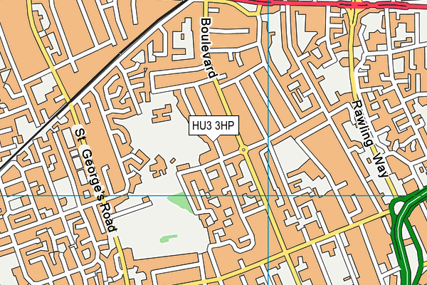 HU3 3HP map - OS VectorMap District (Ordnance Survey)