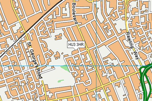 HU3 3HR map - OS VectorMap District (Ordnance Survey)