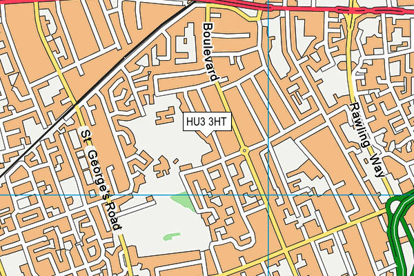 HU3 3HT map - OS VectorMap District (Ordnance Survey)