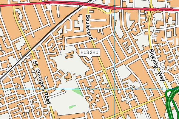 HU3 3HU map - OS VectorMap District (Ordnance Survey)